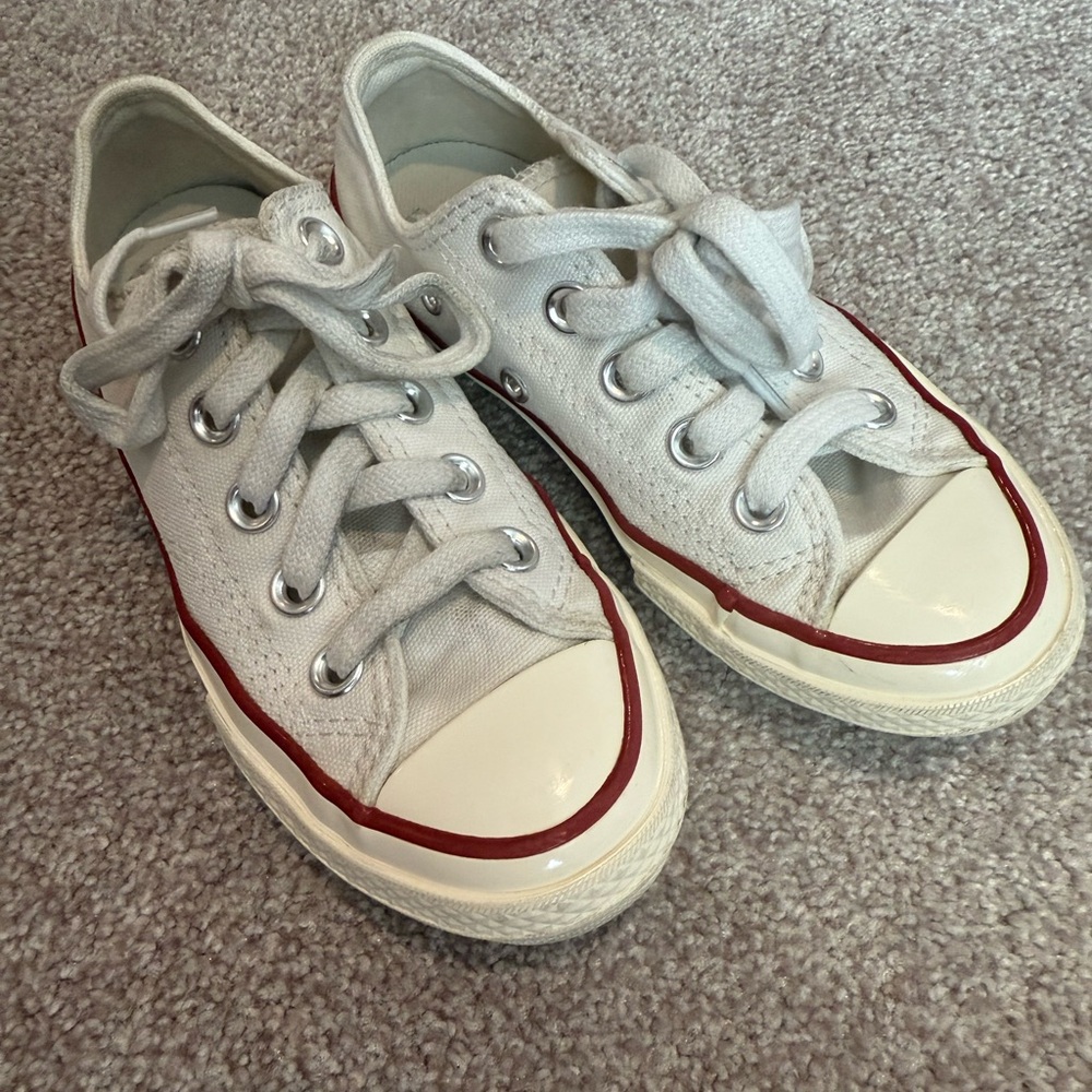 Converse Kids Sneakers - Gray with Red Trim